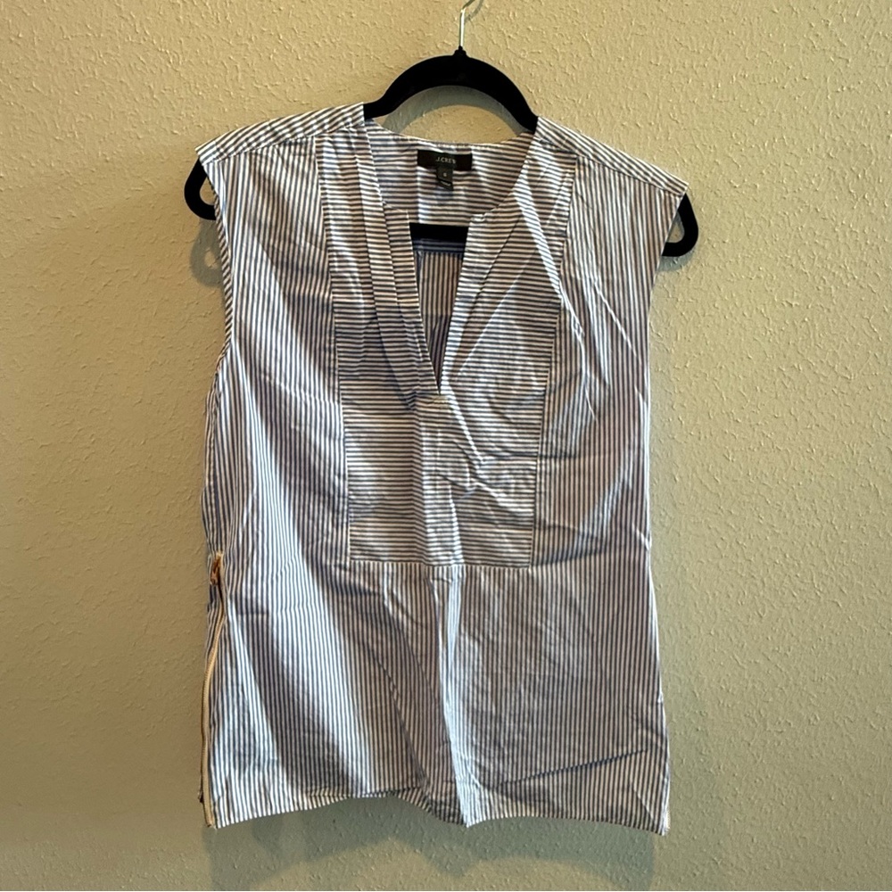 J. Crew Blue and White Striped Top